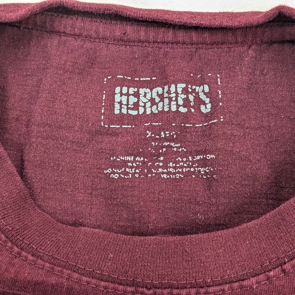 Hersheys Chocolate Long Sleeve Spell Out Purple Tshirt Size XL - Picture 9 of 9